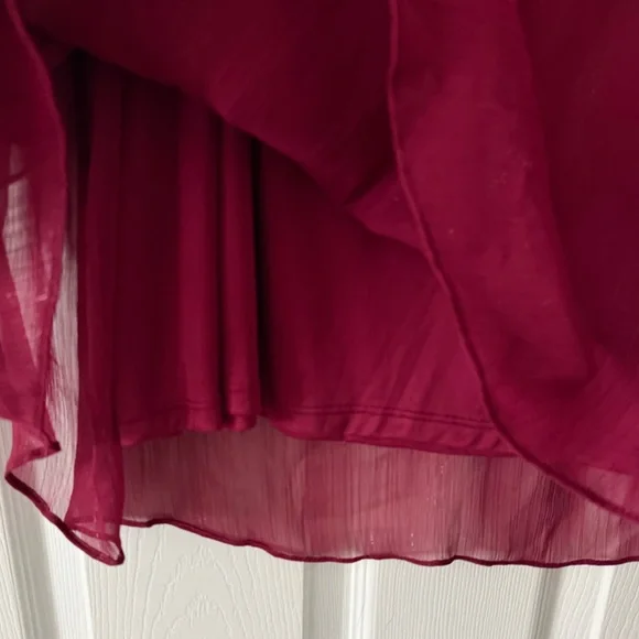 LC Lauren Conrad Maroon Shimmery Sheer Lined Blouse 🔮 Size 3X 🔮 NEW WITH TAGS - Picture 6 of 7